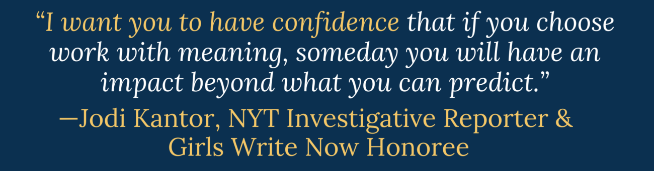 Jodi Kantor, NYT Investigative Reporter  Girls Write Now Honoree
