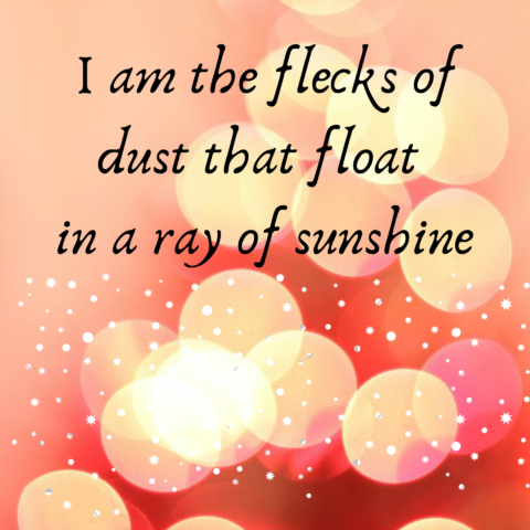 I am the flecks of dust that float in a ray of sunshine