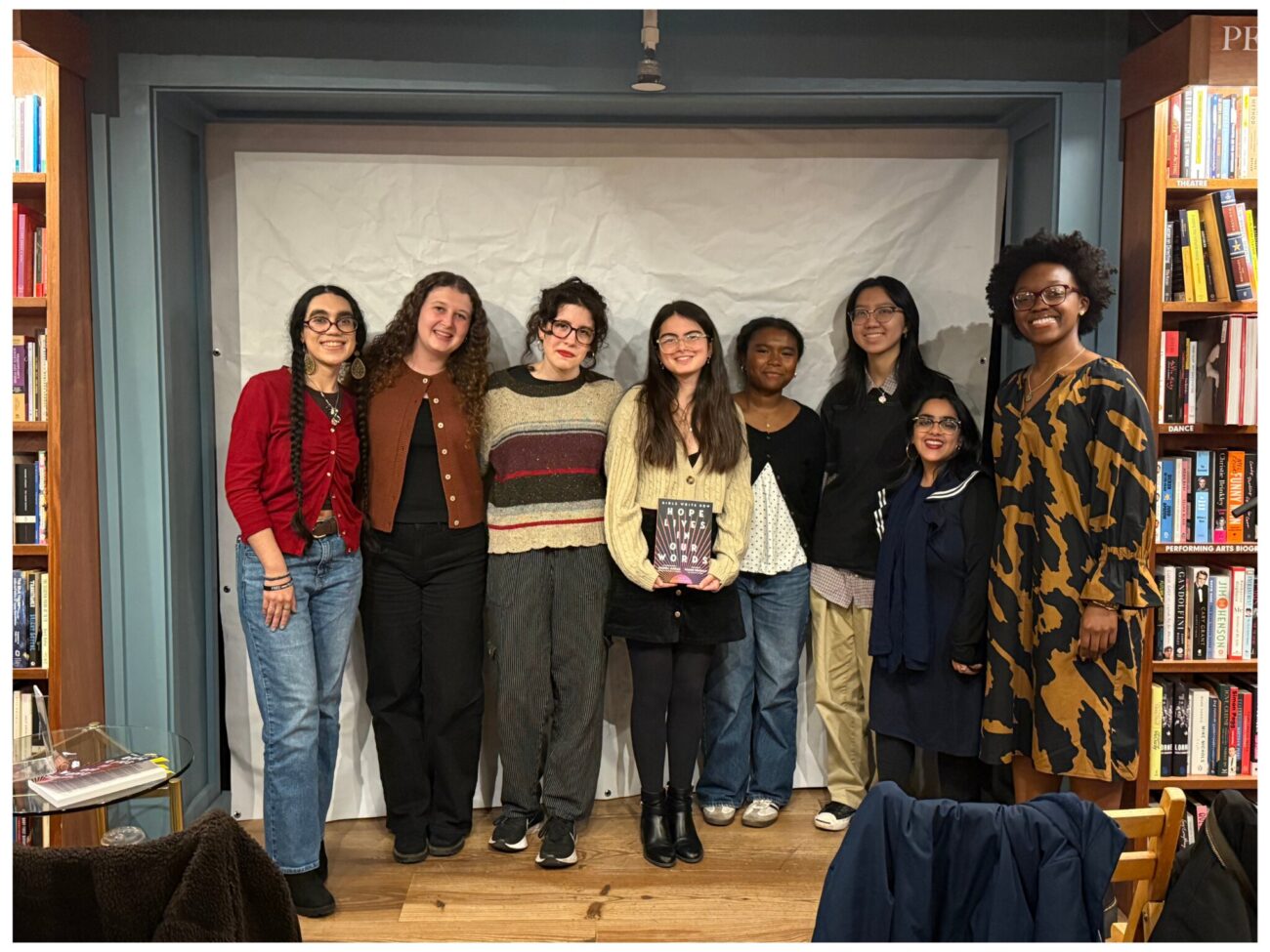 2025 anthology launch group photo at McNally Jackson Books