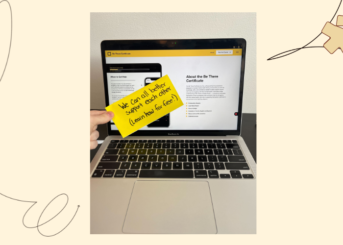 Be There Certificate webpage