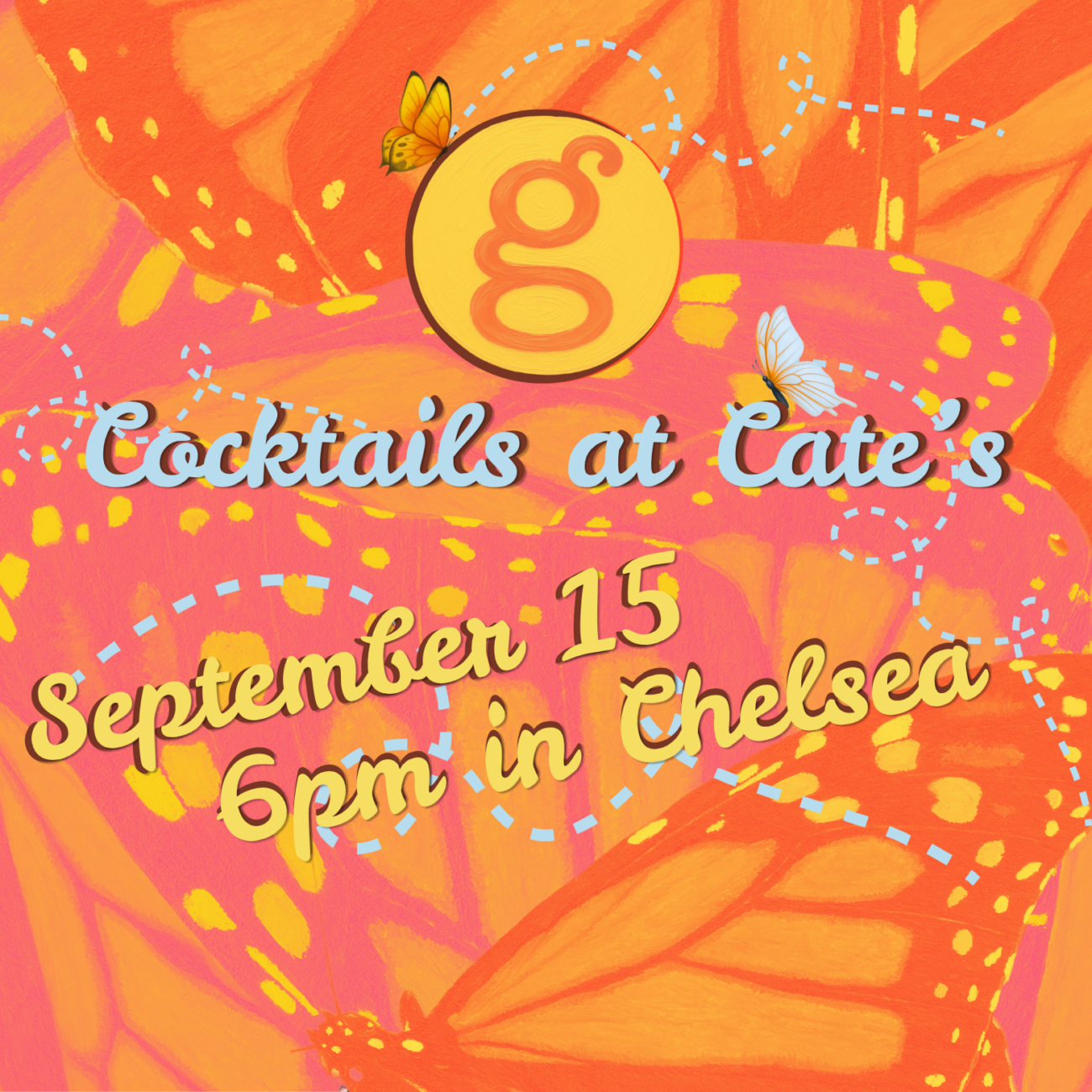 Cocktails at Cate's: September 15, 6pm in Chelsea